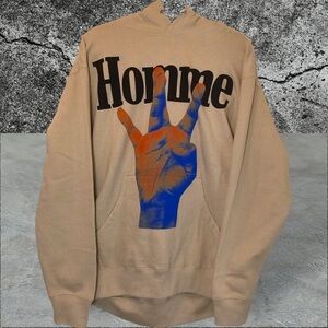 •NWT• HOMME + FEMME LA HOODIE  "Twisted Fingers” in Infrared • Size Large